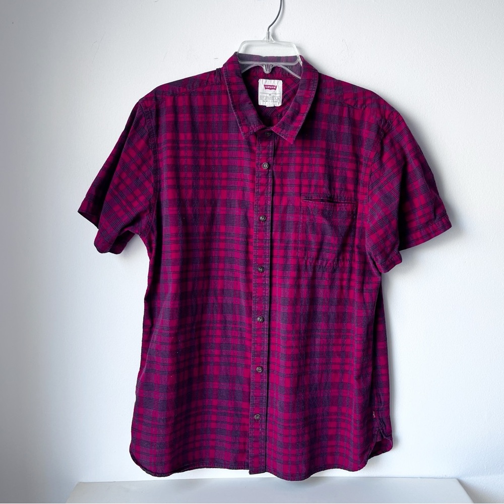Levi's Red and Purple Plaid Shirt - Picture 9 of 9